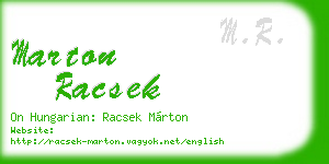 marton racsek business card