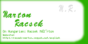 marton racsek business card